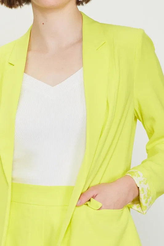 Top Notch Boyfriend Blazer in  Bright Yellow