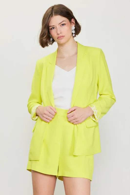 Top Notch Boyfriend Blazer in  Bright Yellow