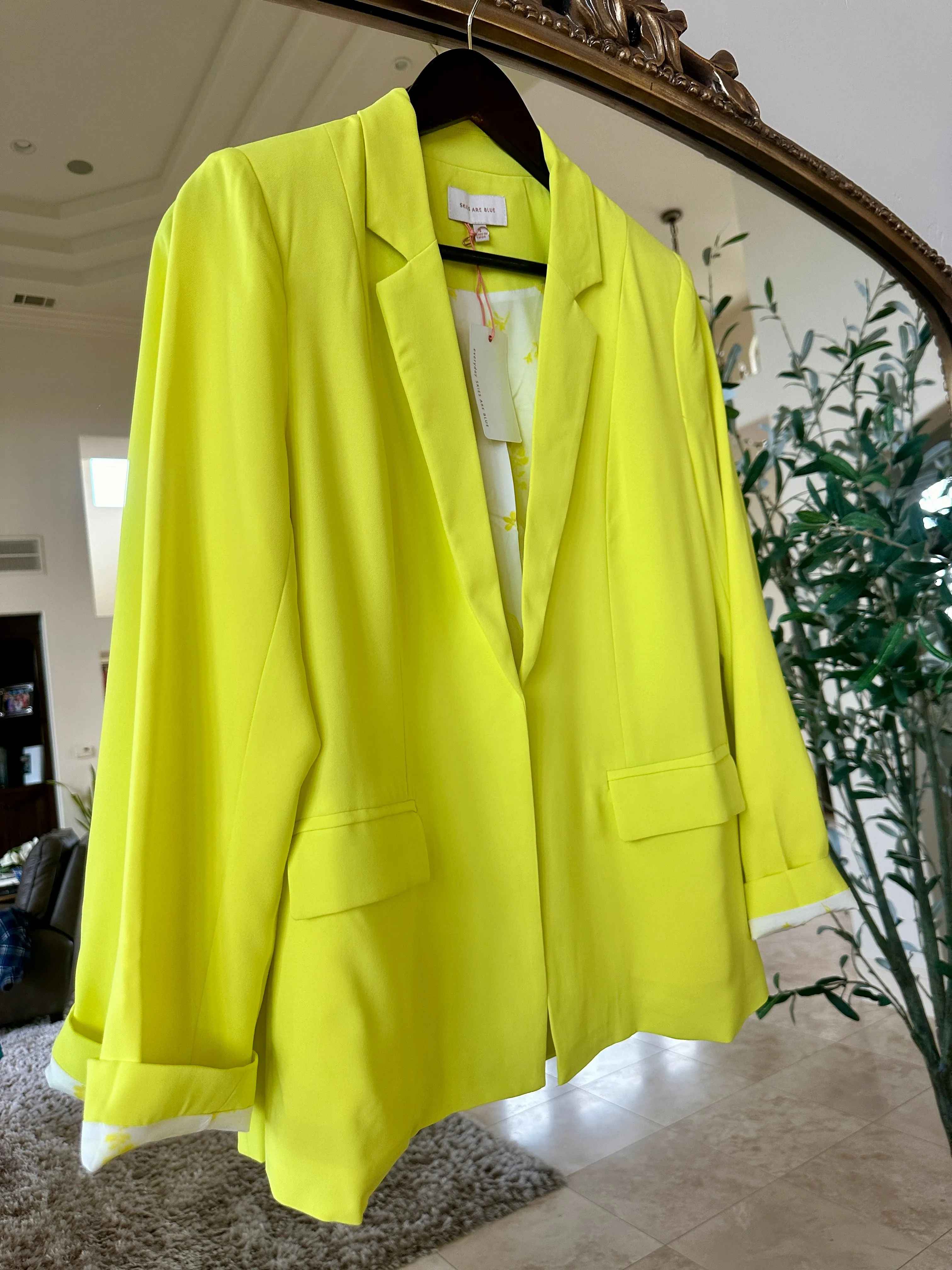 Top Notch Boyfriend Blazer in  Bright Yellow