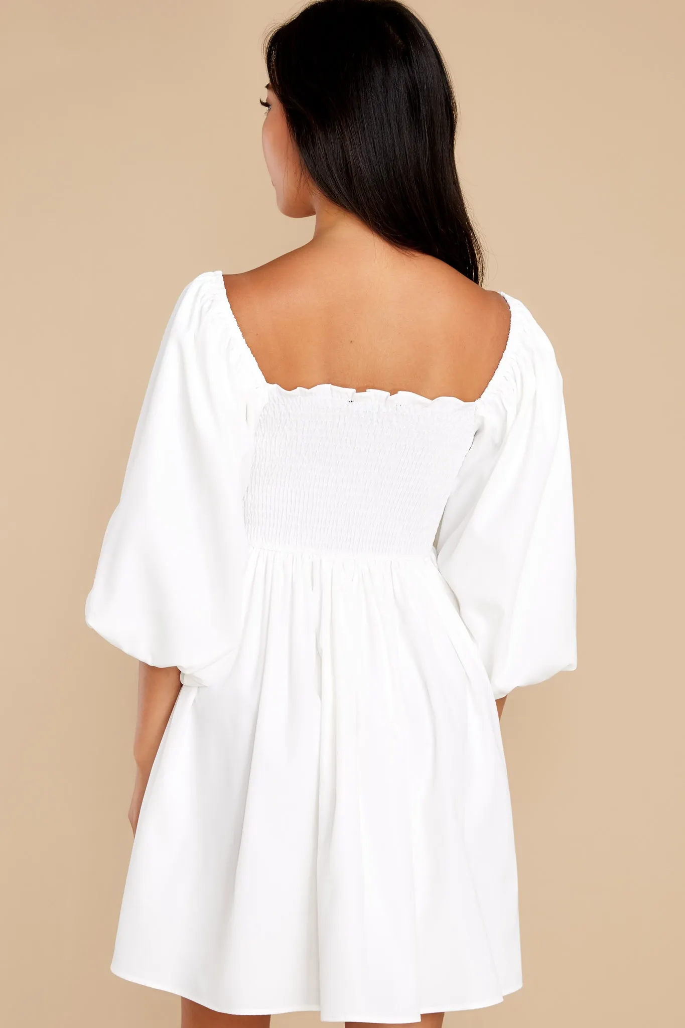 Twirling With Grace White Cotton Dress