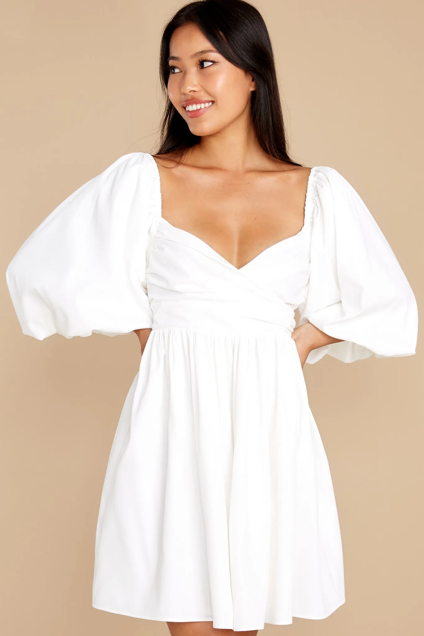 Twirling With Grace White Cotton Dress