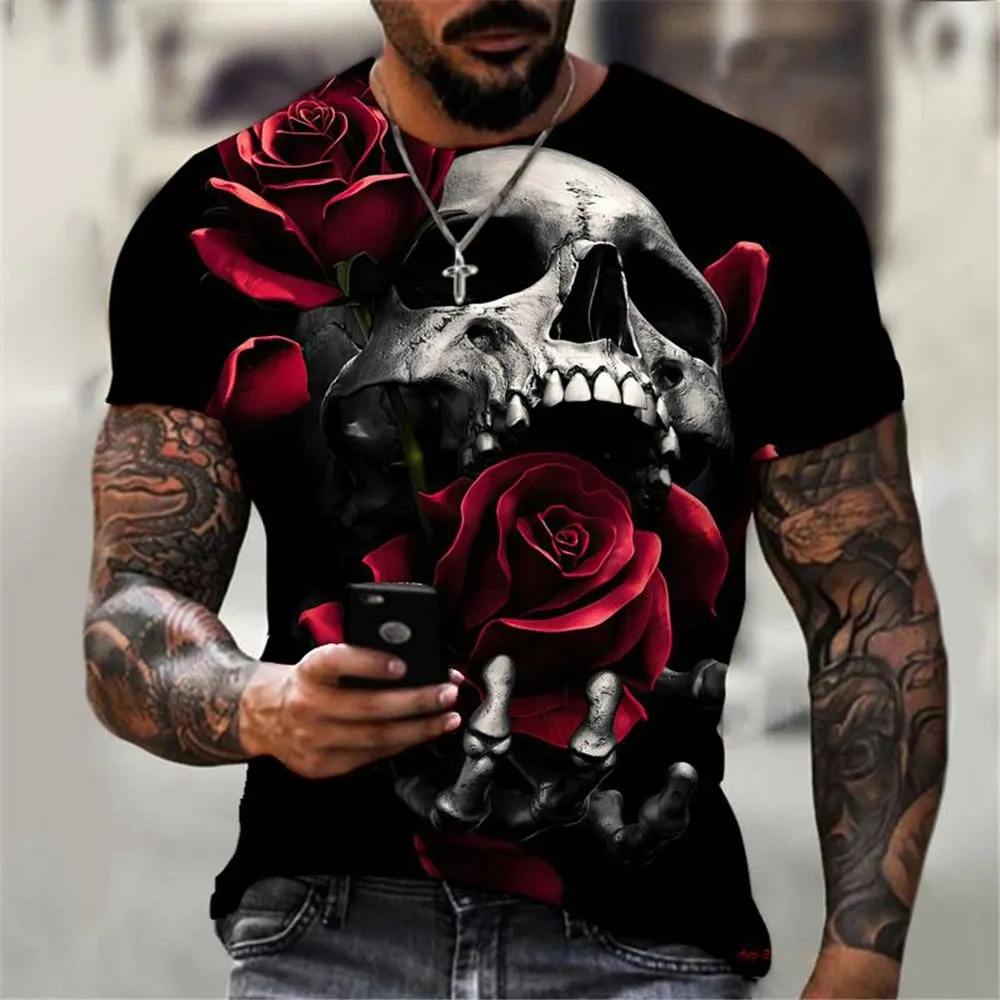 Vintage Skull 3D Print T-Shirts