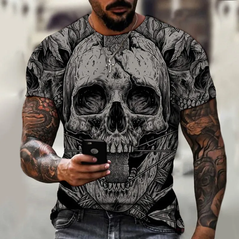 Vintage Skull 3D Print T-Shirts