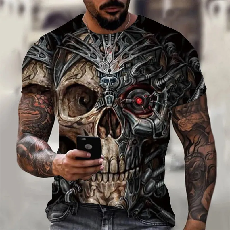 Vintage Skull 3D Print T-Shirts