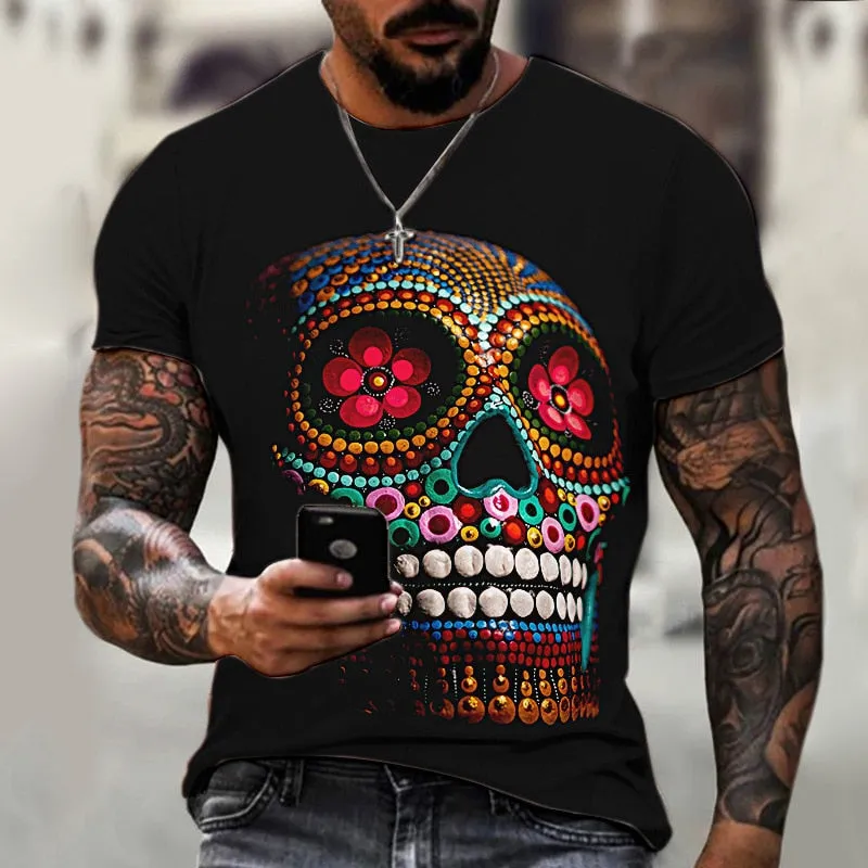 Vintage Skull 3D Print T-Shirts