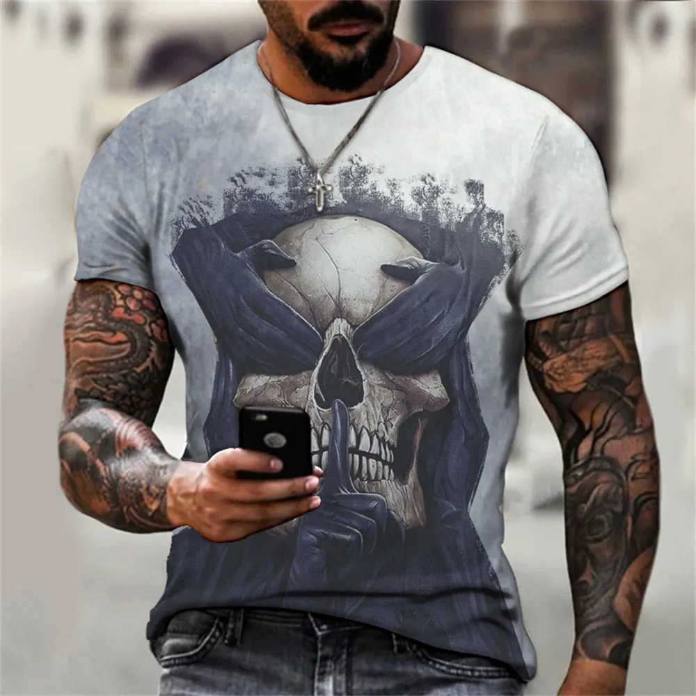 Vintage Skull 3D Print T-Shirts