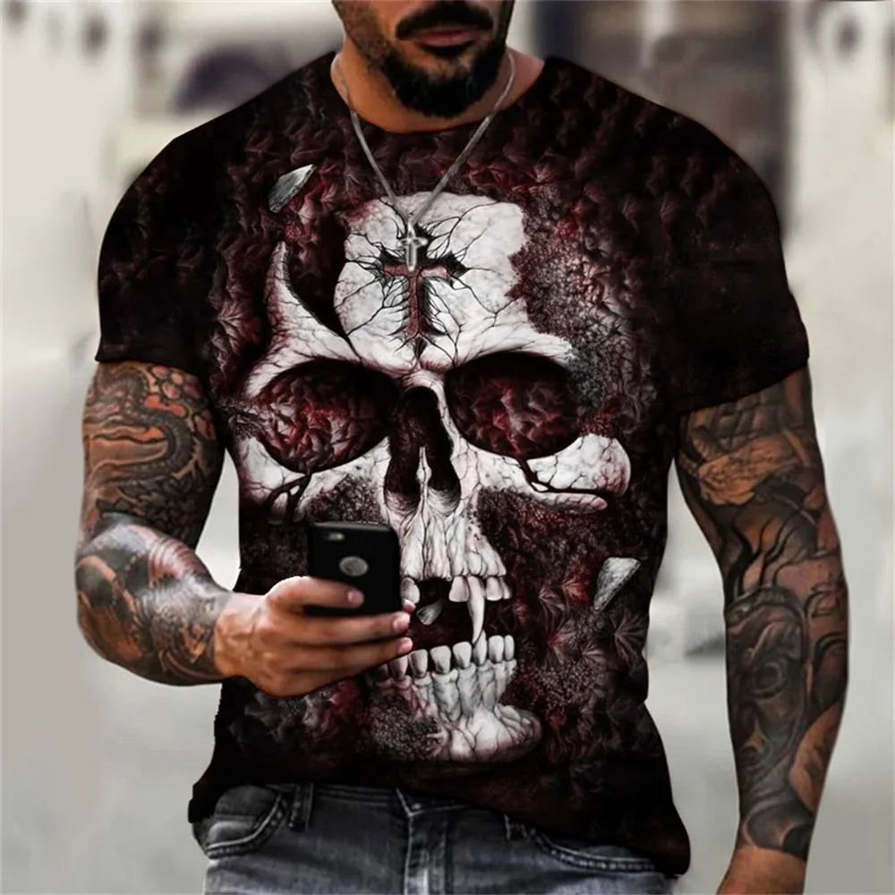 Vintage Skull 3D Print T-Shirts