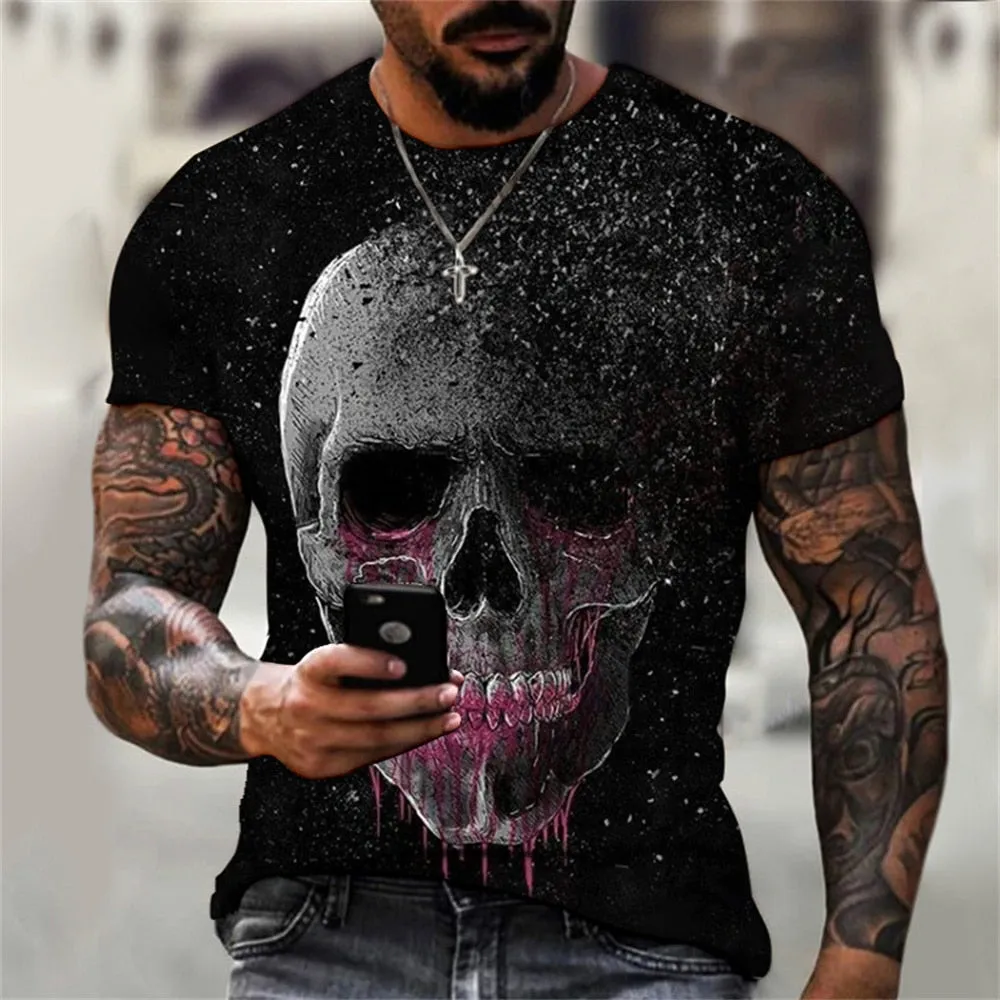 Vintage Skull 3D Print T-Shirts