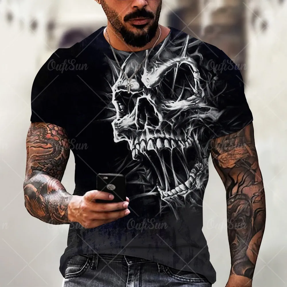 Vintage Skull 3D Print T-Shirts