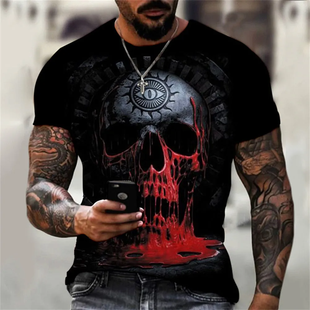 Vintage Skull 3D Print T-Shirts