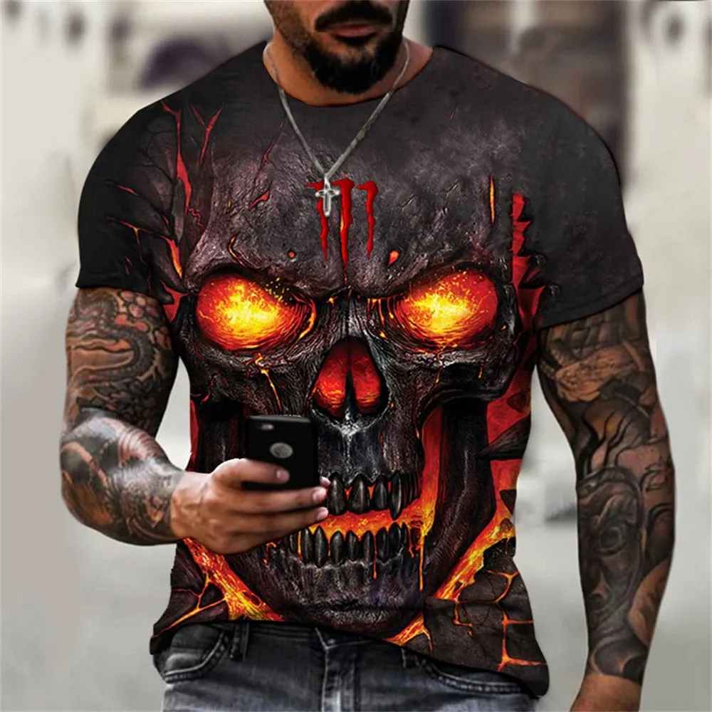 Vintage Skull 3D Print T-Shirts