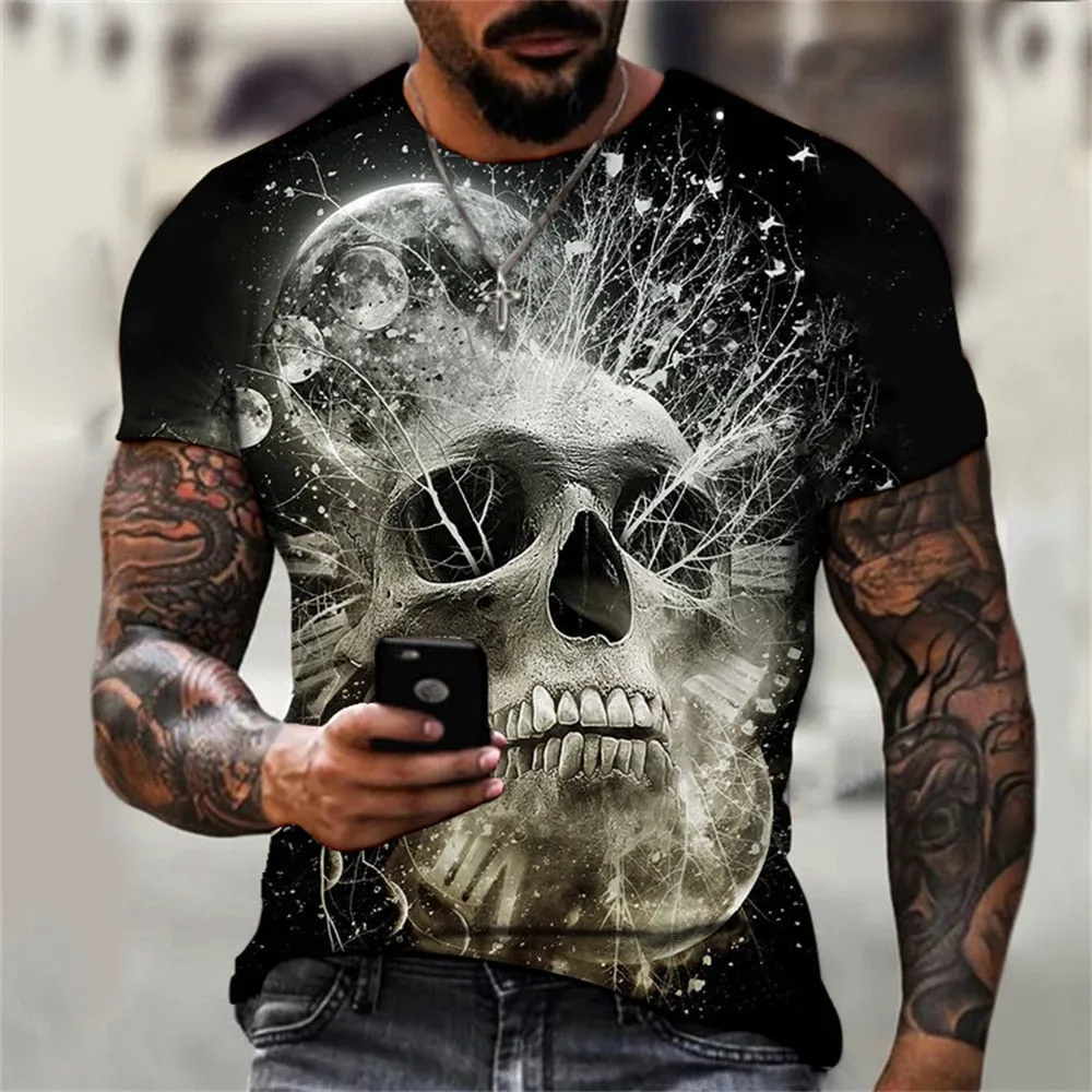 Vintage Skull 3D Print T-Shirts