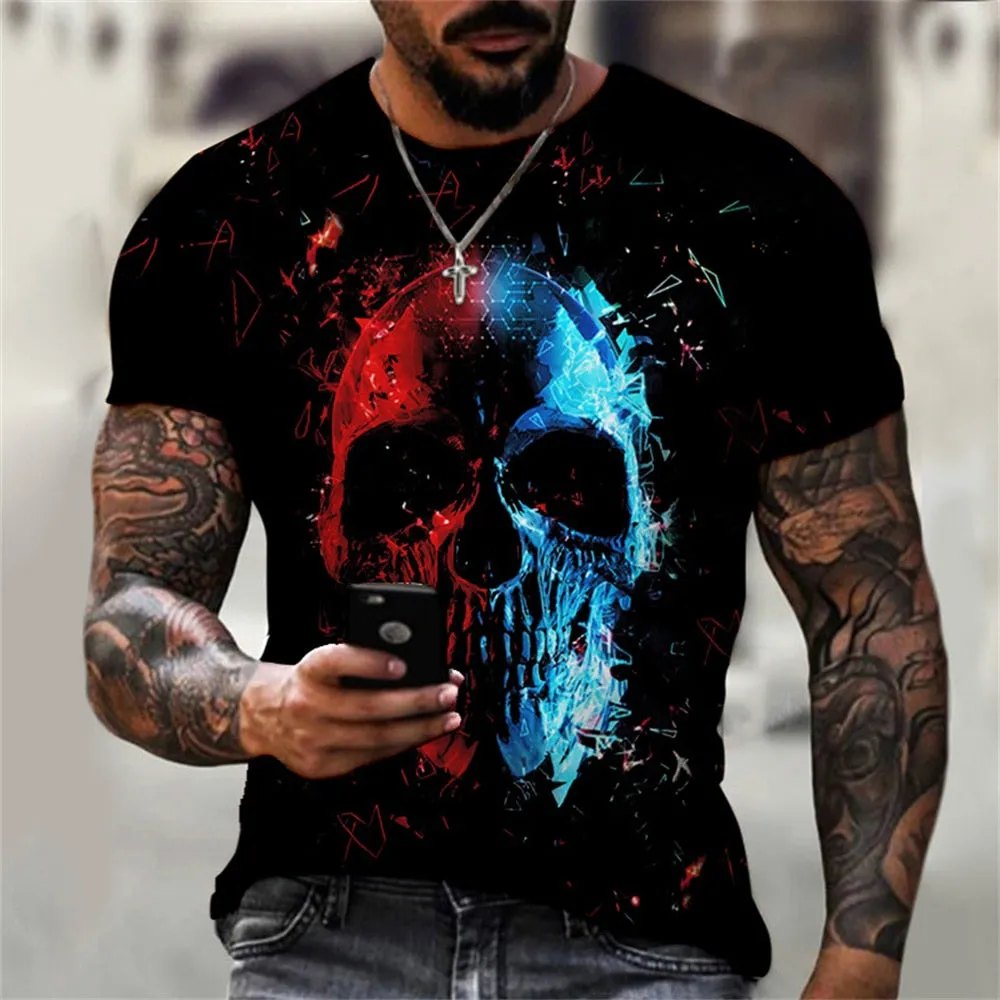 Vintage Skull 3D Print T-Shirts