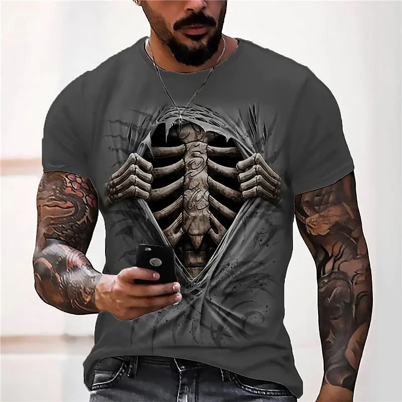 Vintage Skull 3D Print T-Shirts