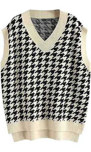 ZAFUL Women's Pullover Chevron Vest Sweater